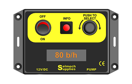 selmech digital control box showing set baling rate per hour