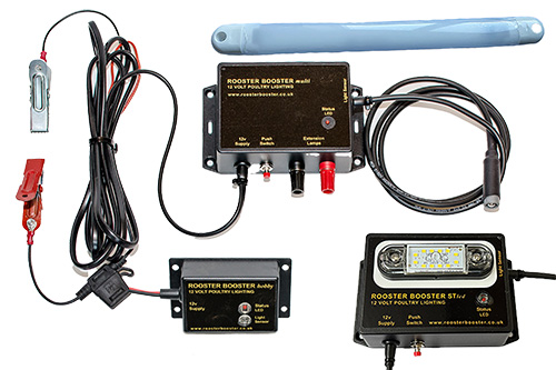 Photo showing Rooster Booster poultry lighting options