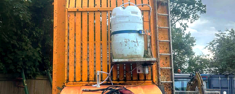 SDP diaphragm pump kit used to apply additve on a forage wagon